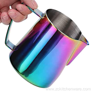 Colorful Stainless Steel Coffee Milk Frother Jug